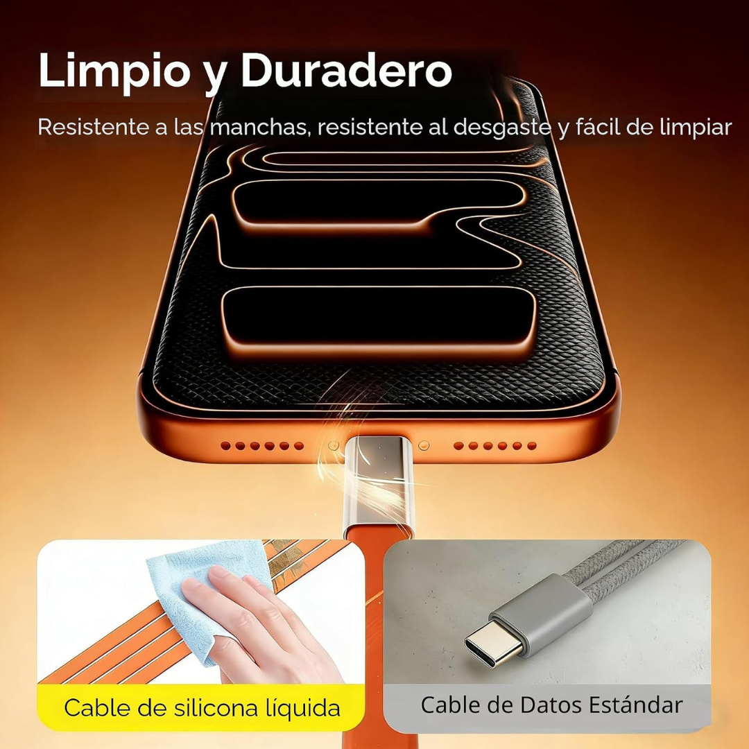 Cable 1.5m 240W Tipo C a Tipo C + Soporte