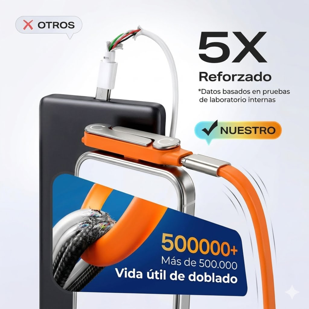 Cable 1.5m 240W Tipo C a Tipo C + Soporte