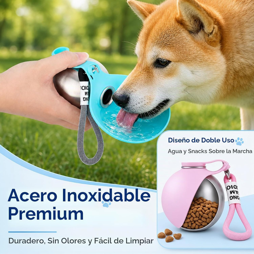 Botella de Agua para Perros 2 en 1 / 280 ml